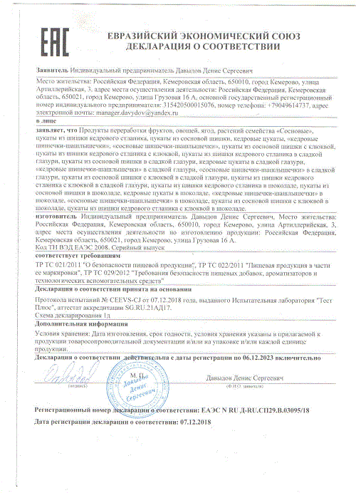 ДС Давыдов ИП - цукаты